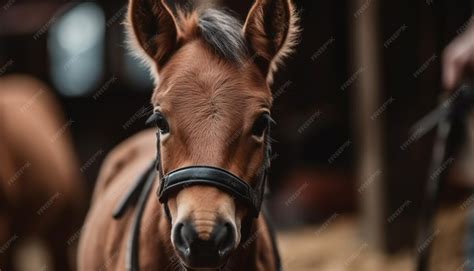 Jument pur-sang dans un pré