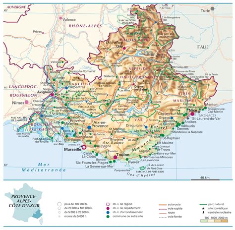 Carte de la région Provence-Alpes-Côte d'Azur avec des points marquant les lieux de compétitions équestres