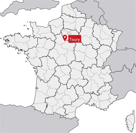 Carte de Toury indiquant la localisation de la Rue Nationale