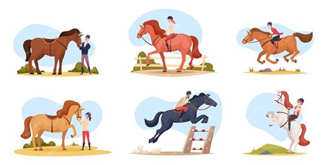 Équipe de cavaliers et de chevaux utilisant des équipements modernes