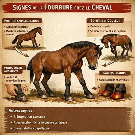 Infographie illustrant les différentes causes de la fourbure équine
