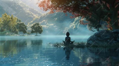 Personne méditant paisiblement dans la nature