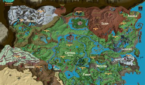 Carte du monde d'un jeu vidéo avec des îles