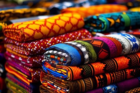 Artisans africains travaillant sur des textiles colorés