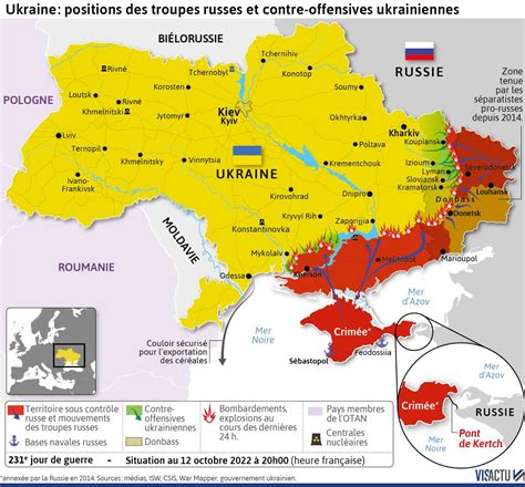 Carte de l'Ukraine et du Donbass