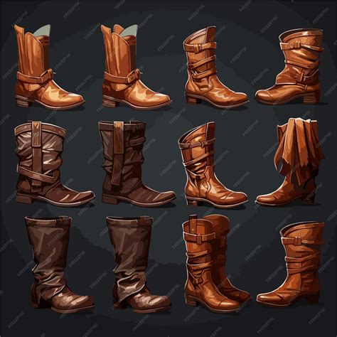 Une illustration montrant différents types de bottes et bottines Bobbies.