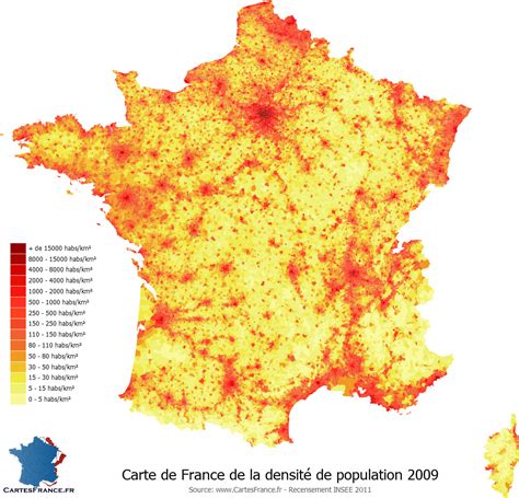 Carte de France montrant la densité des bars-tabacs par département