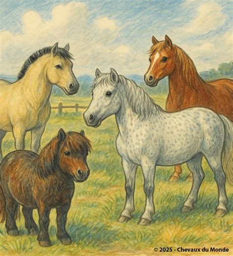 Illustration de poneys s'unissant face au froid