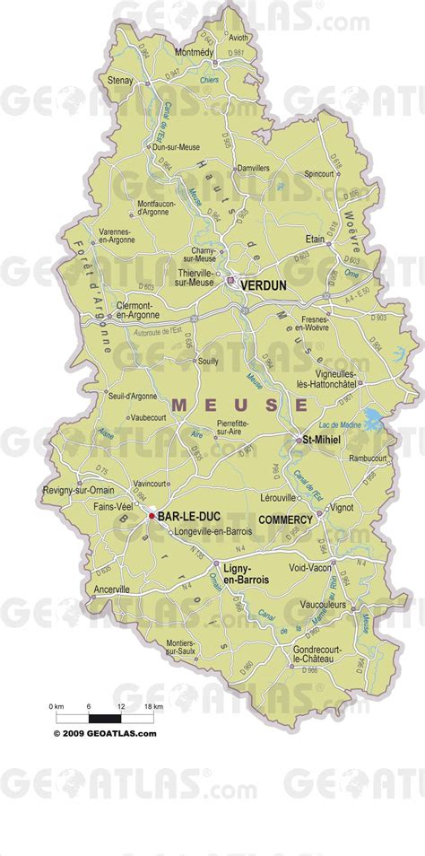 Carte de la Meuse avec des points indiquant les lieux des compétitions équestres.