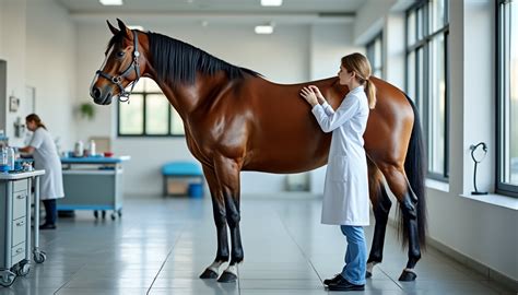 Cheval en soins vétérinaires