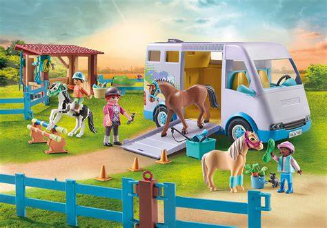 Playmobil personnages et poneys