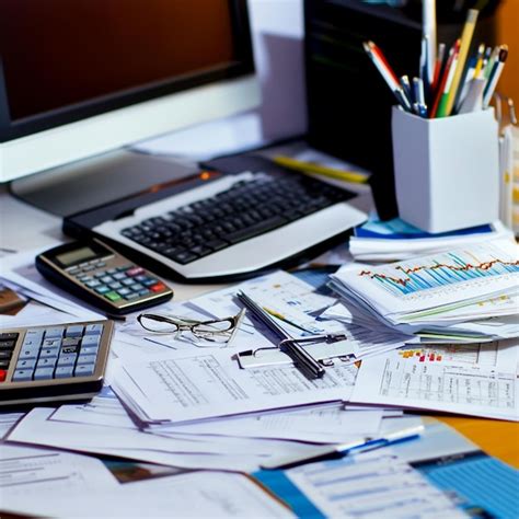 Intérieur d'un bureau d'écurie avec des documents et un ordinateur