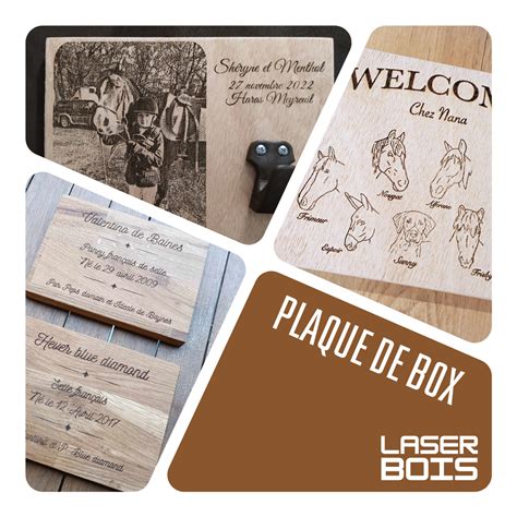 Collection de plaques de box en aluminium, laiton et bois