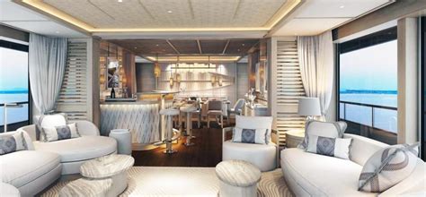 Intérieur luxueux d'un yacht avec mobilier élégant