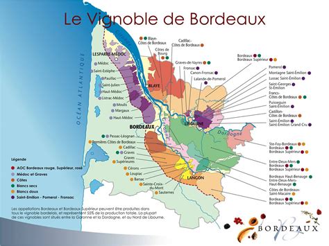 Carte des appellations de Bordeaux