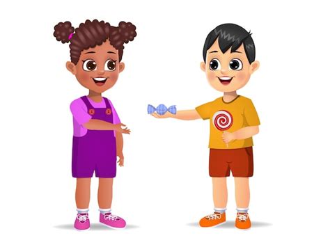 enfants partageant des bonbons