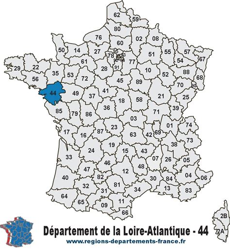 Carte de la Loire-Atlantique (44) mettant en évidence la région de Rouge et ses environs