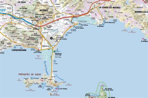 Carte de Hyères mettant en évidence l'emplacement de l'Écurie de Sauvebonne