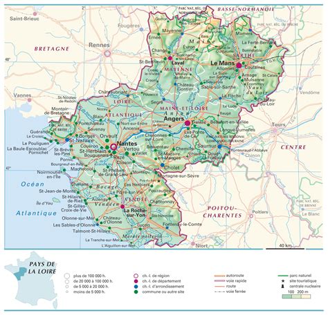 Carte de la région Pays de la Loire et Nouvelle-Aquitaine