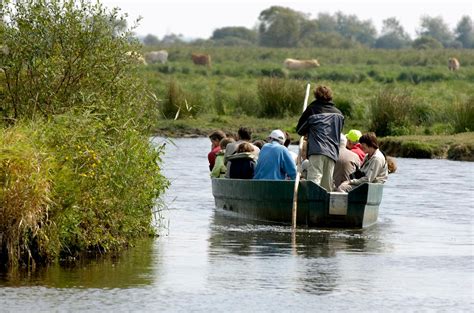 Chaland traditionnel naviguant sur les canaux du marais de Brière