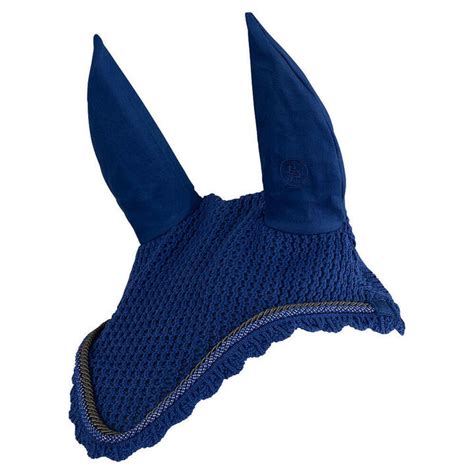 Cavalier avec un bonnet d'équitation bleu électrique