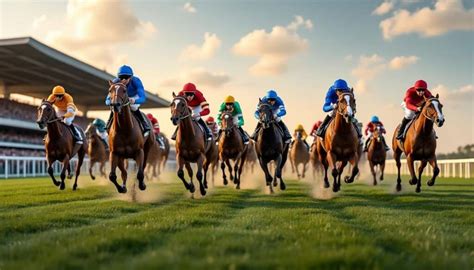 Chevaux de course sur une piste en sable