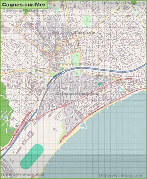 Carte de Cagnes-sur-Mer avec mise en évidence du secteur de l'hippodrome et des communes avoisinantes.
