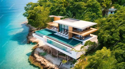 Photographie d'une villa moderne avec vue mer à Cagnes-sur-Mer.