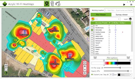 Carte thermique représentant la couverture Wi-Fi d'un bâtiment