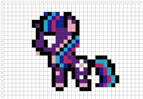 Croquis d'un poney en pixel art