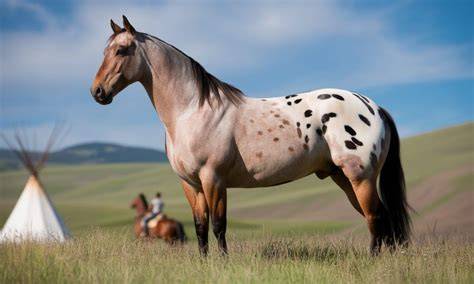 Cheval AraAppaloosa avec une robe tachetée