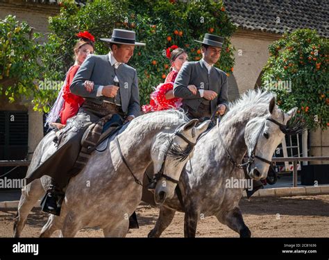 Cavaliers en costume traditionnel lors d'une fête équestre