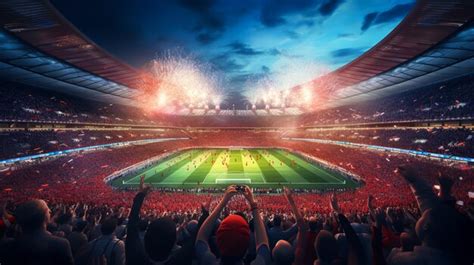 Stade de football avec supporters