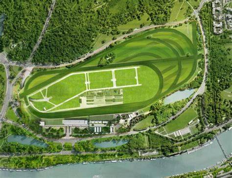 Vue aérienne de l'Hippodrome de Longchamp