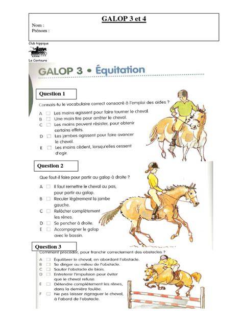 Cavalier passant un examen de Galop