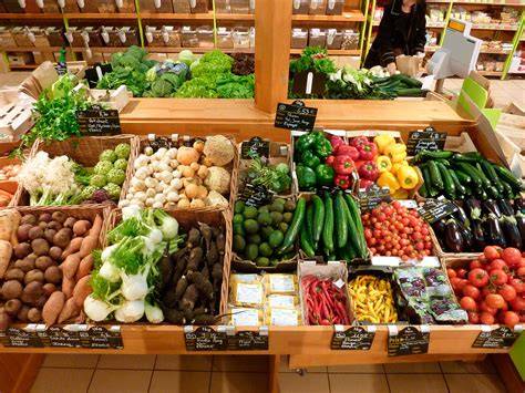 Marché de produits locaux bio