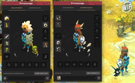 Interface de personnalisation de personnage Dofus