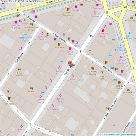 plan de Laval avec la rue de la Paix marquée
