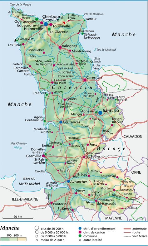 Carte de la Normandie avec la Manche mise en évidence