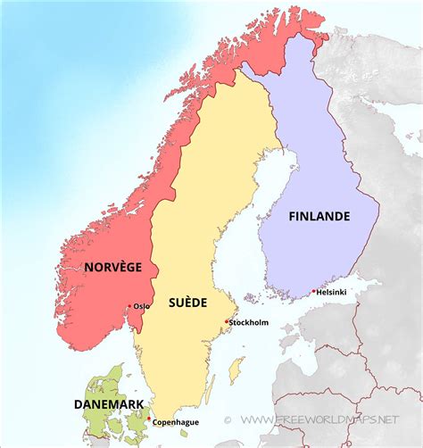 Carte de la Scandinavie