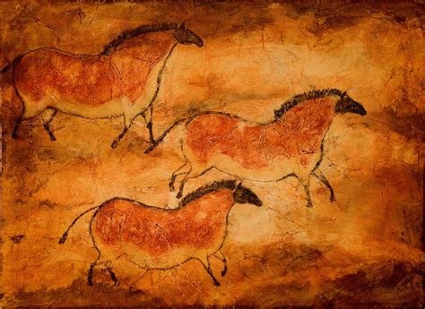 Peinture rupestre de chevaux