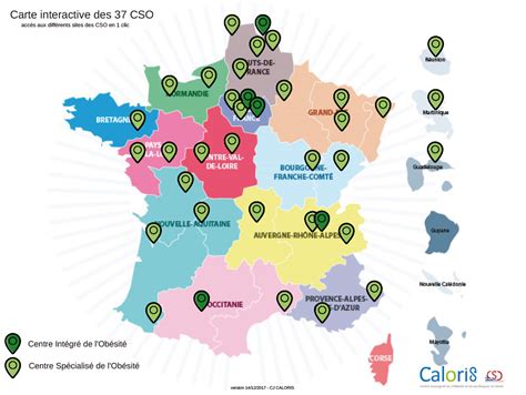 Carte des centres CSO en France