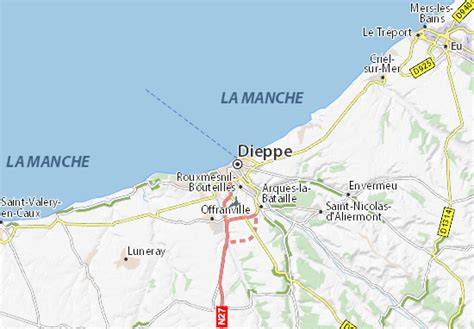 Carte de localisation de l'hippodrome de Rouxmesnil-Bouteilles par rapport à Dieppe