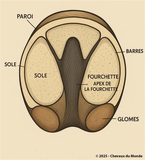 Schéma des zones de sensibilité chez le cheval (peau, sabots, digestion, articulations)