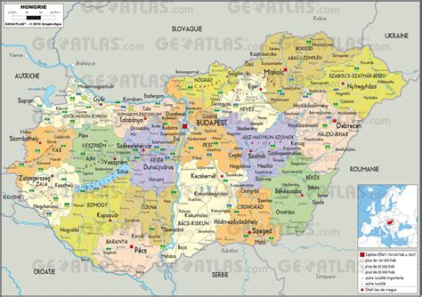Carte de l'Europe avec l'Allemagne et la Hongrie mises en évidence
