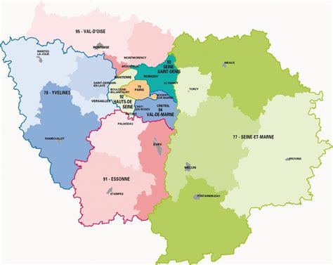 Carte de la région parisienne indiquant Longchamp