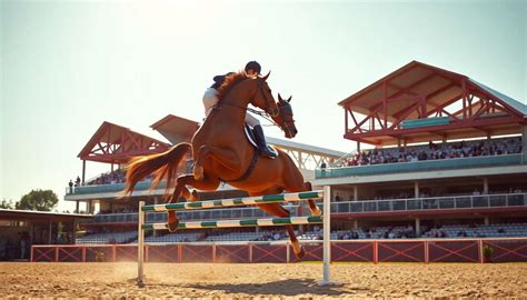 Cavalier préparant un parcours de saut d'obstacles