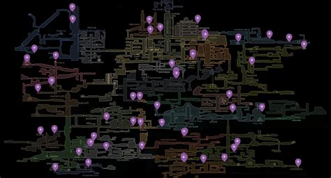 Carte du Bastion avec des marqueurs pour les emplacements des Bourdons