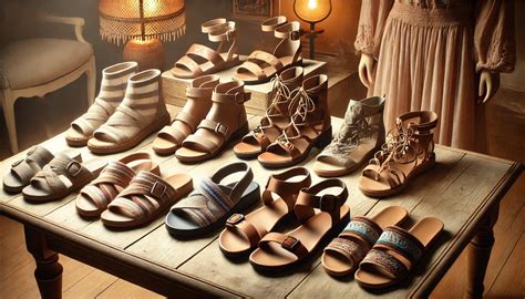 Femmes portant des sandales en cuir dans un cadre estival