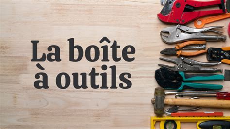 Schéma représentant une boîte à outils avec divers instruments